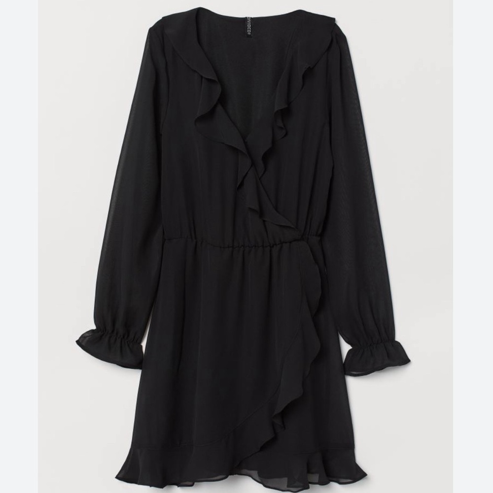 H&M Divided Black Wrap Dress